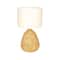 Hello Honey® 26.5" Beige Round Textured Stoneware Table Lamp with Natural Linen Shade